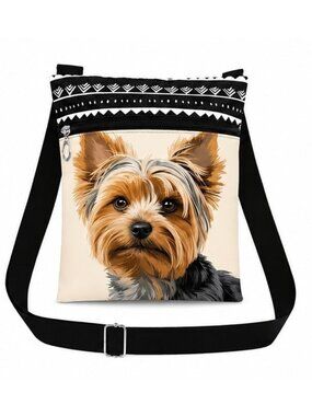 Yorkie Crossbody Bag With Adjustable Strap & Zipper